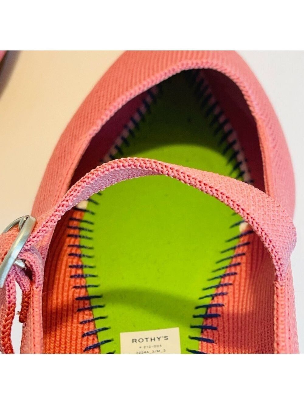 Rothy’s The Point Mary Jane Flats Shoes in Tulip Pink Women’s Size 5.5 - NWOB - Picture 11 of 12
